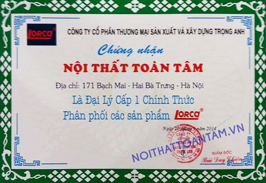 chứng nhận Lorca