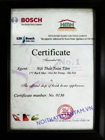 giấy chứng nhận đại lý chính hãng Bosch 