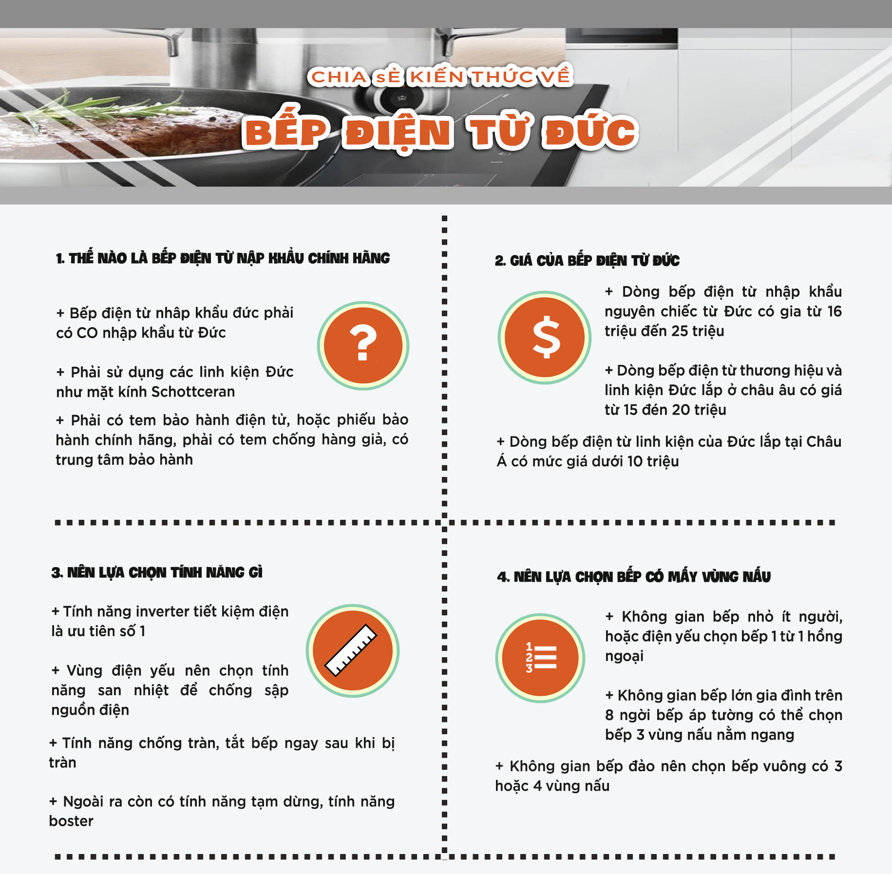 Chia sẻ kiến thức về bếp điện từ Đức
